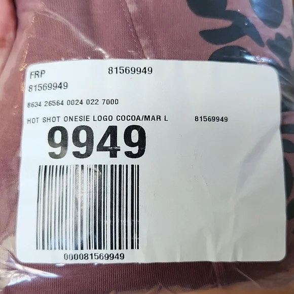 New Free People FP Movement Hot Shot Logo Onesie Mocha Combo Overalls Jumpsuit L - Picture 16 of 16